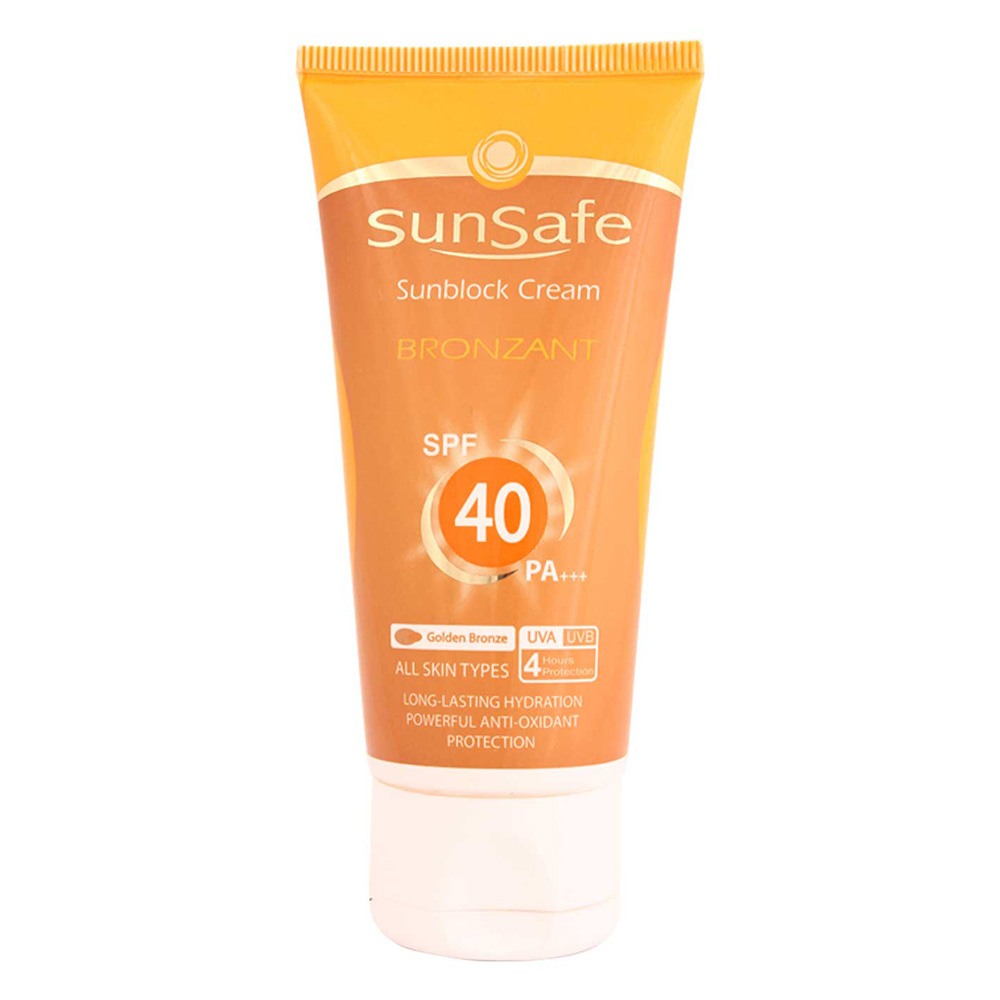 سان سیف کرم ضد آفتاب برنزه کننده اس پی اف 40 برنز طلایی