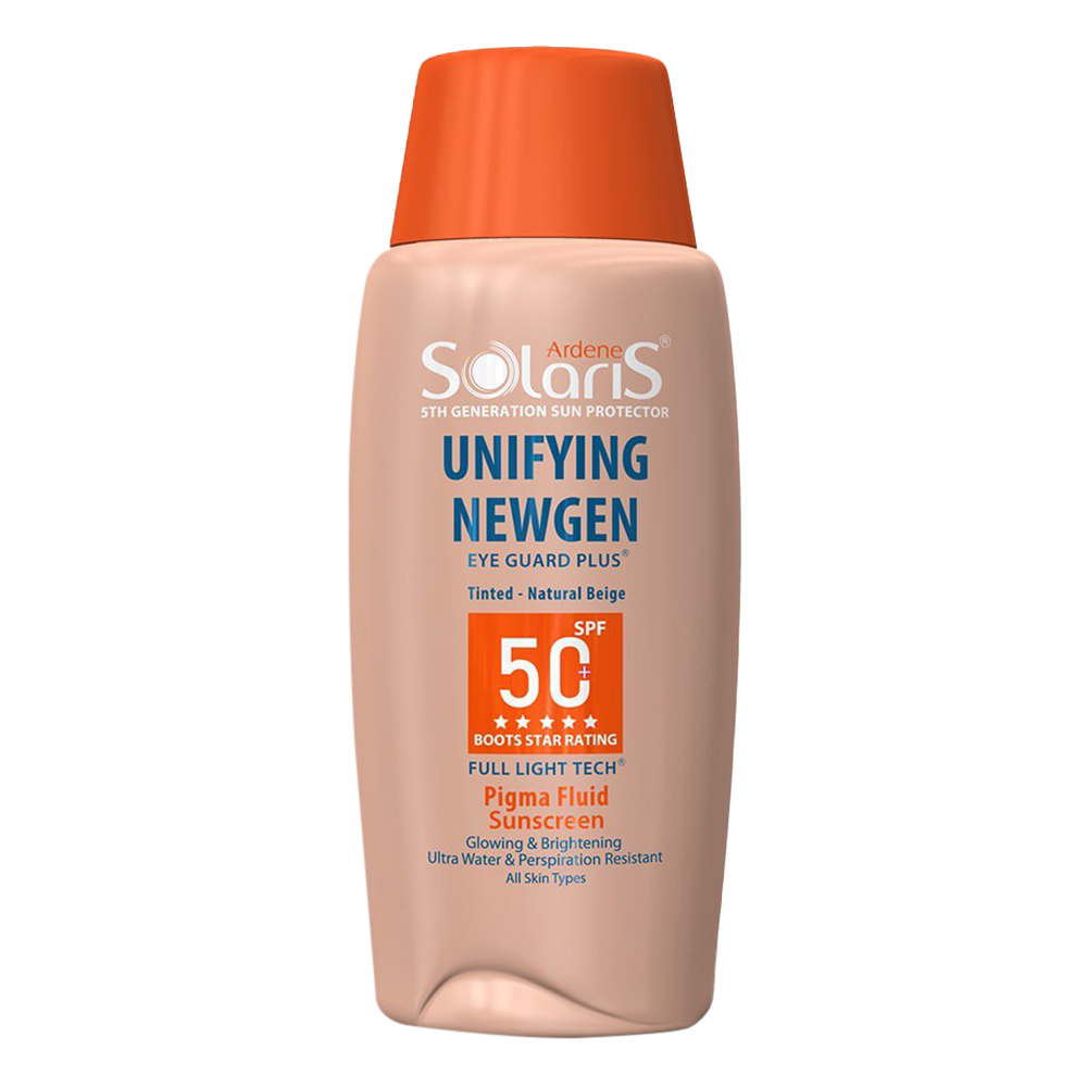 آردن سولاریس فلوئید ضد آفتاب و روشن کننده یونیفاینگ نیوژن بژ طبیعی SPF50
