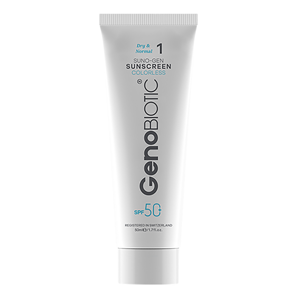 ژنوبایوتیک کرم ضد آفتاب مناسب پوست های خشک و معمولی بی رنگ اس پی اف 50 ژنوبایوتیک کرم ضد آفتاب مناسب پوست های خشک و معمولی بی رنگ اس پی اف 50