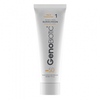 ژنوبایوتیک کرم ضد آفتاب مناسب پوست های چرب و مختلط بی رنگ اس پی اف 50 ژنوبایوتیک کرم ضد آفتاب مناسب پوست های چرب و مختلط بی رنگ اس پی اف 50