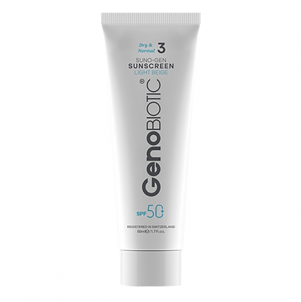 ژنوبایوتیک کرم ضد آفتاب مناسب پوست های خشک و معمولی بژ روشن اس پی اف 50  ژنوبایوتیک کرم ضد آفتاب مناسب پوست های خشک و معمولی بژ روشن اس پی اف 50