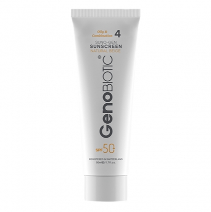 ژنوبایوتیک کرم ضد آفتاب مناسب پوست های چرب و مختلط بژ طبیعی اس پی اف 50 ژنوبایوتیک کرم ضد آفتاب مناسب پوست های چرب و مختلط بژ طبیعی اس پی اف 50